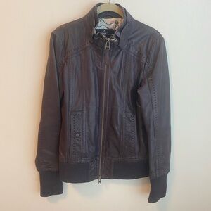Mackage, Leather Bomber, Size Medium, Purple